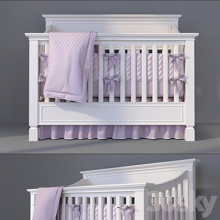 Baby cot Pottery Barn Larkin Bed 3D model