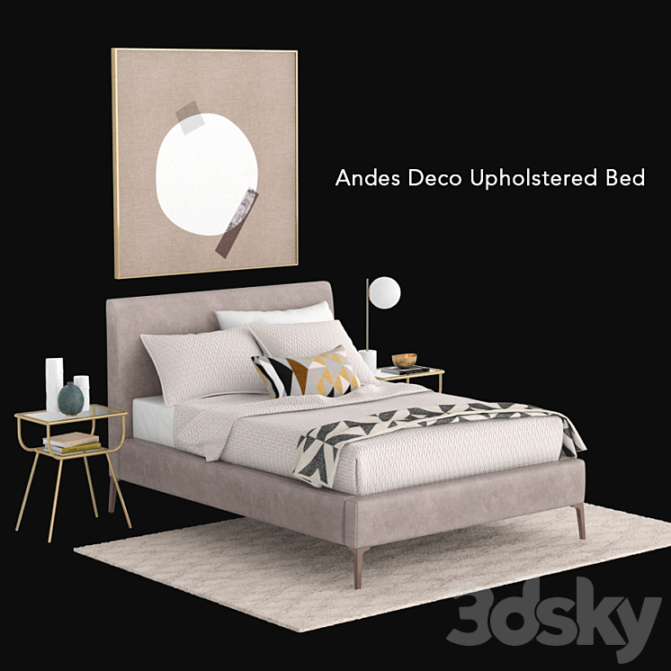 Andes upholstered clearance bed