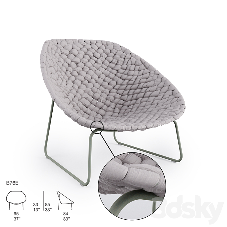 Paola Lenti Shito Arm chair 3D model