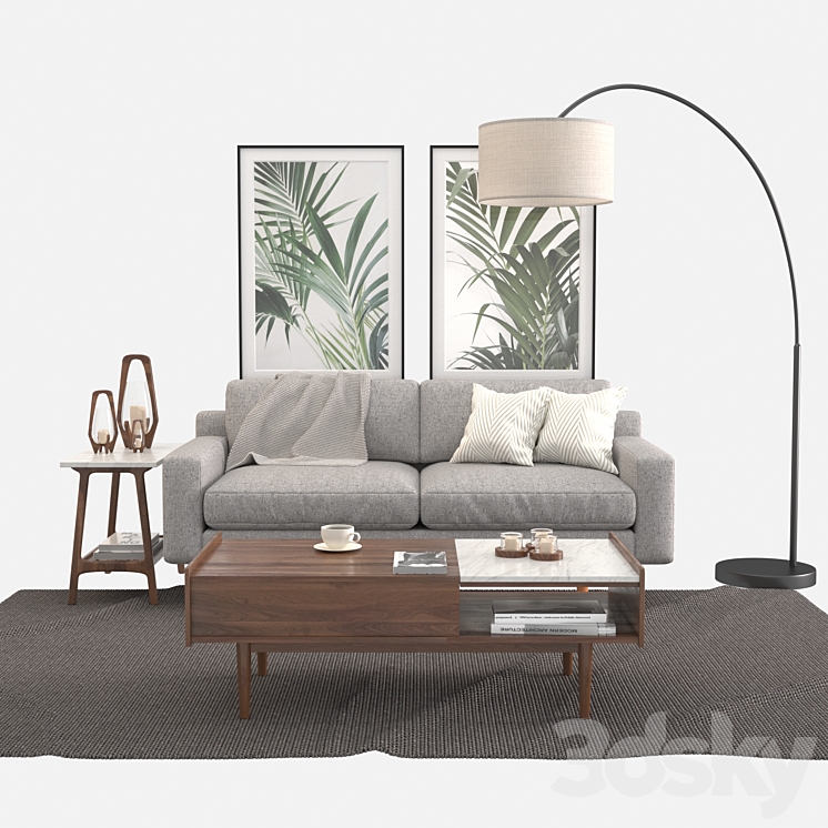 Living Set. West elm - Other - 3D model