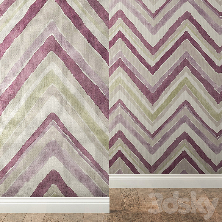 Wallpapers SANDERSON collection ZIGZAG Wall covering 3D model