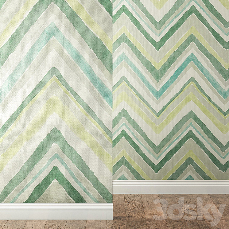 Wallpapers SANDERSON collection ZIGZAG Wall covering 3D model