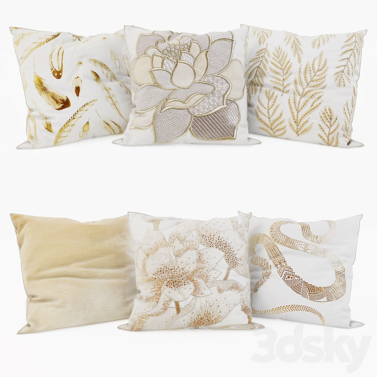 Zara Home Decorative Pillows set 25 Pillows 3D model