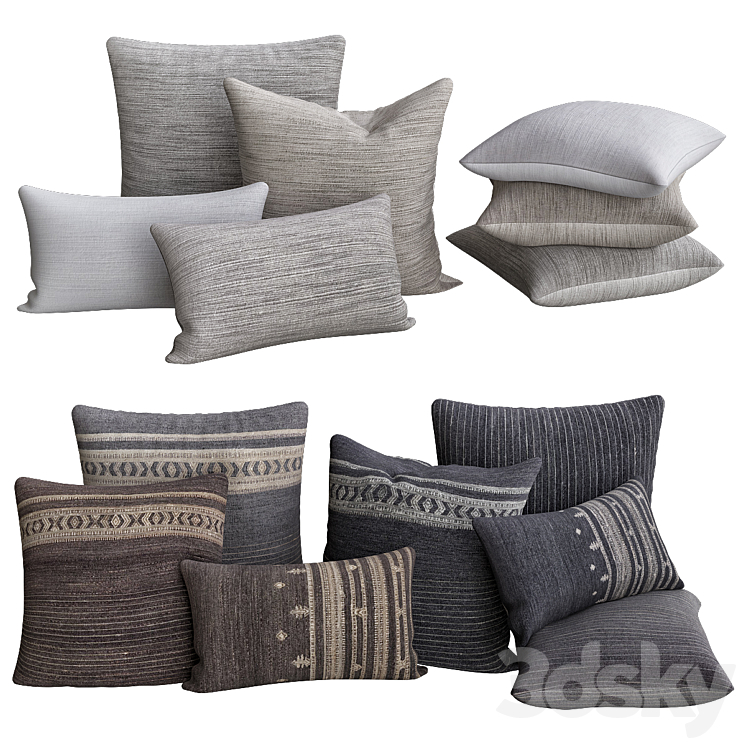 Restoration Hardware pillows Pillows 3D model