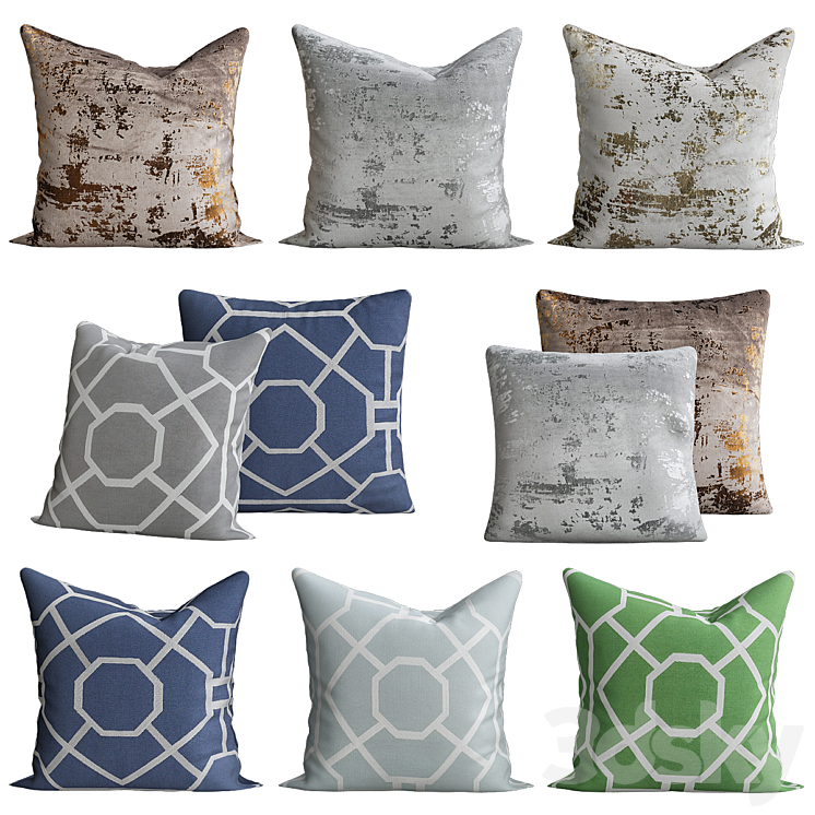 Austen Throw Pillow H & M Pillows 3D model