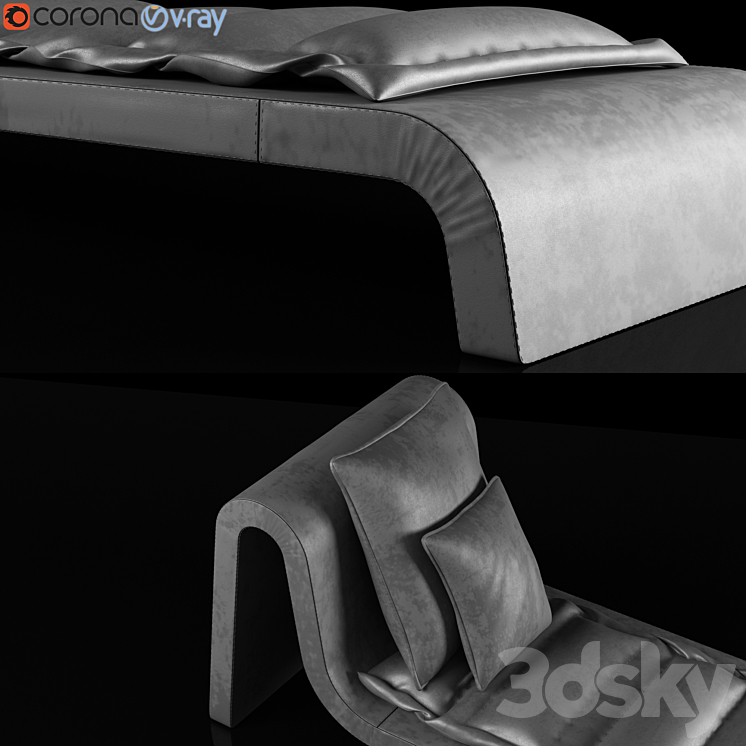 henge mist day bed Sofa 3D model