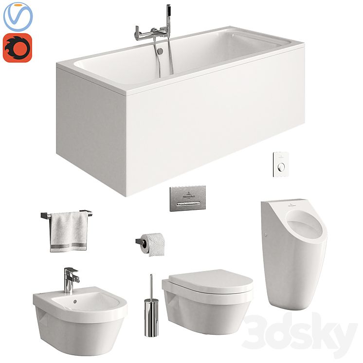Villeroy & Boch Architectura - Toilet and Bidet - 3D model
