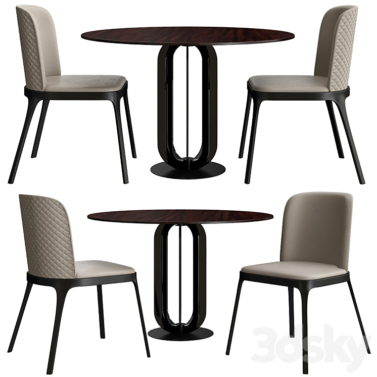 Dining table Cattelan Italia Milano Table + Chair 3D model