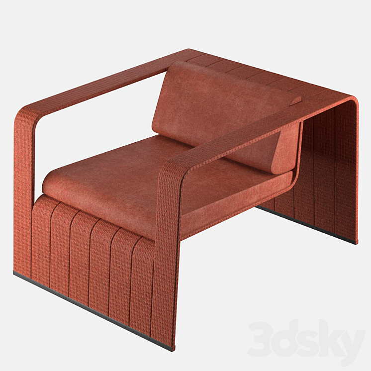 Paola lenti. Frame garden armchair Arm chair 3D model