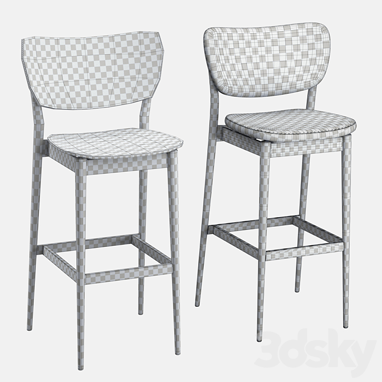 Valencia barstool - Chair - 3D model