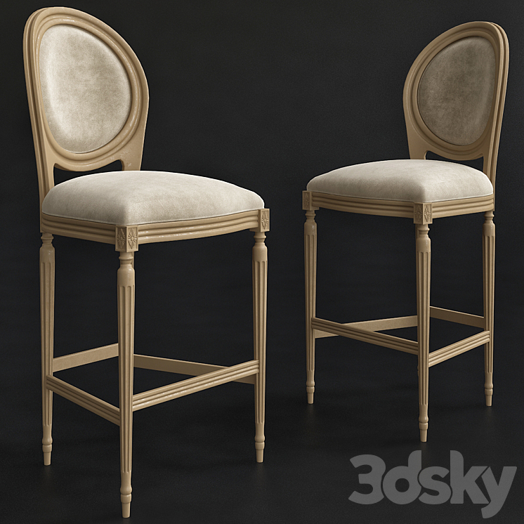 RH Restoration Hardware Counter Stools Chair 3D model