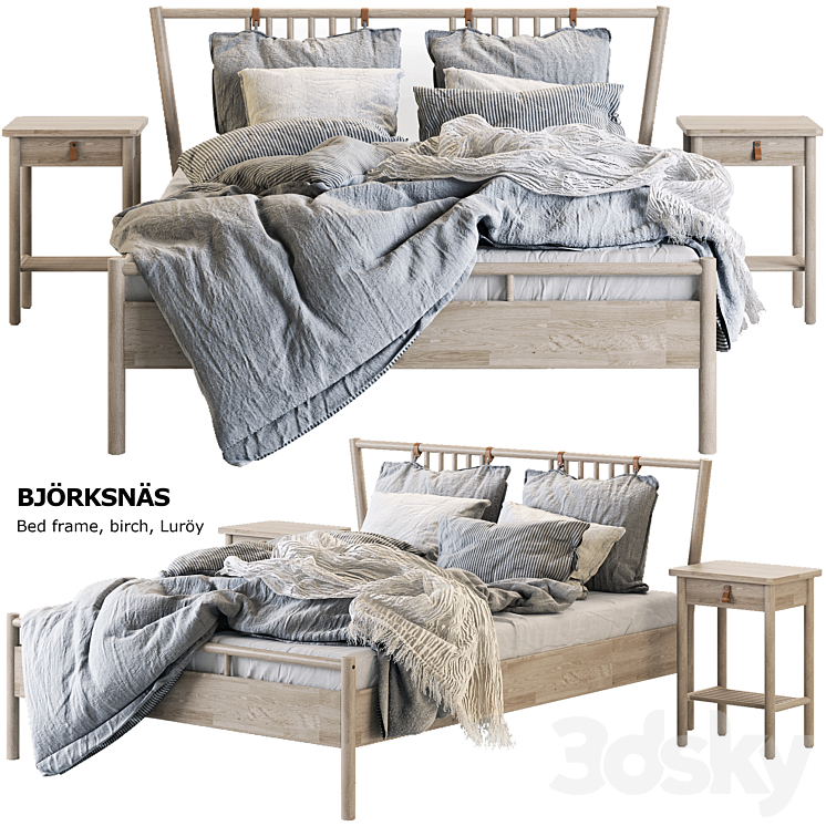 Bed BJORKSNAS Ikea Ikea Bed 3D model