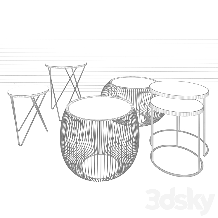 Coffee Table ZARA Home Gold Tables Table 3D model