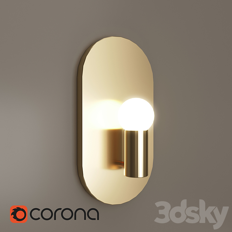 Nordic Gold Art light Wall light 3D model