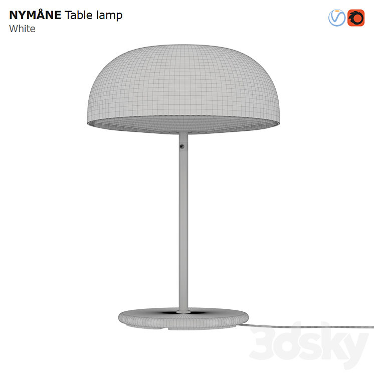 IKEA NYMANE Table Lamp White Table lamp 3D model