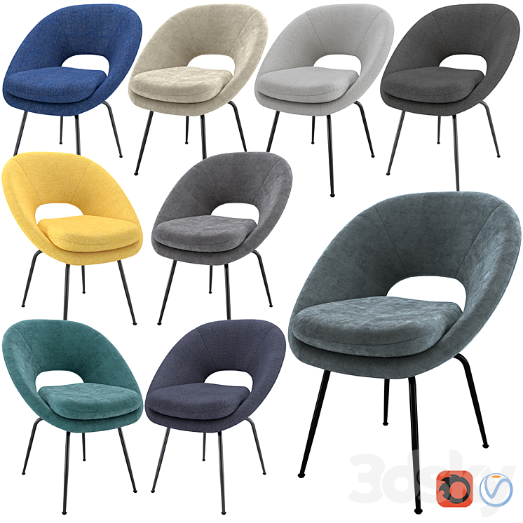 West Elm Orb Dining Chair Chair 3D model