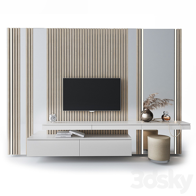 Tv panel outlet with dressing table