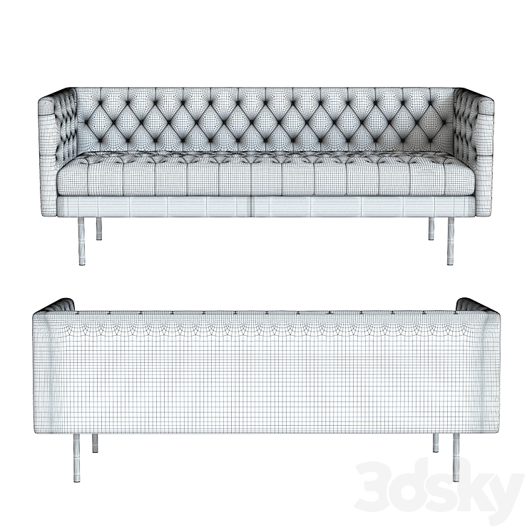 West Elm Modern Chesterfield Sofa Sofa 3D model