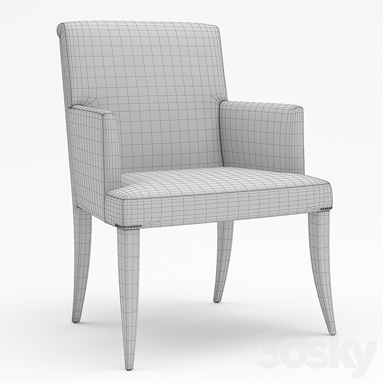 Baker Atelier Dining Armchair Chair 3D model