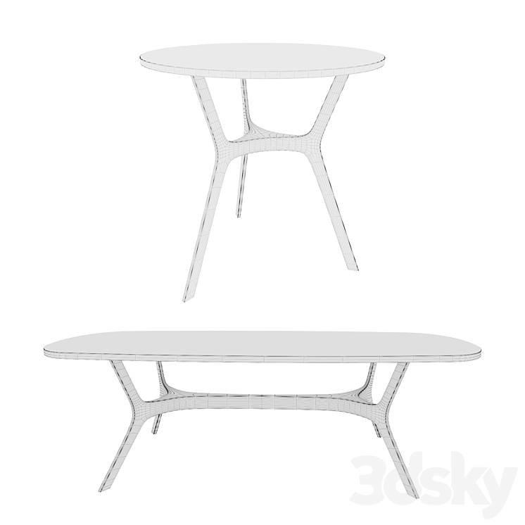 Elke Round Marble Side Table. Crate and Barrel. Table 3D model
