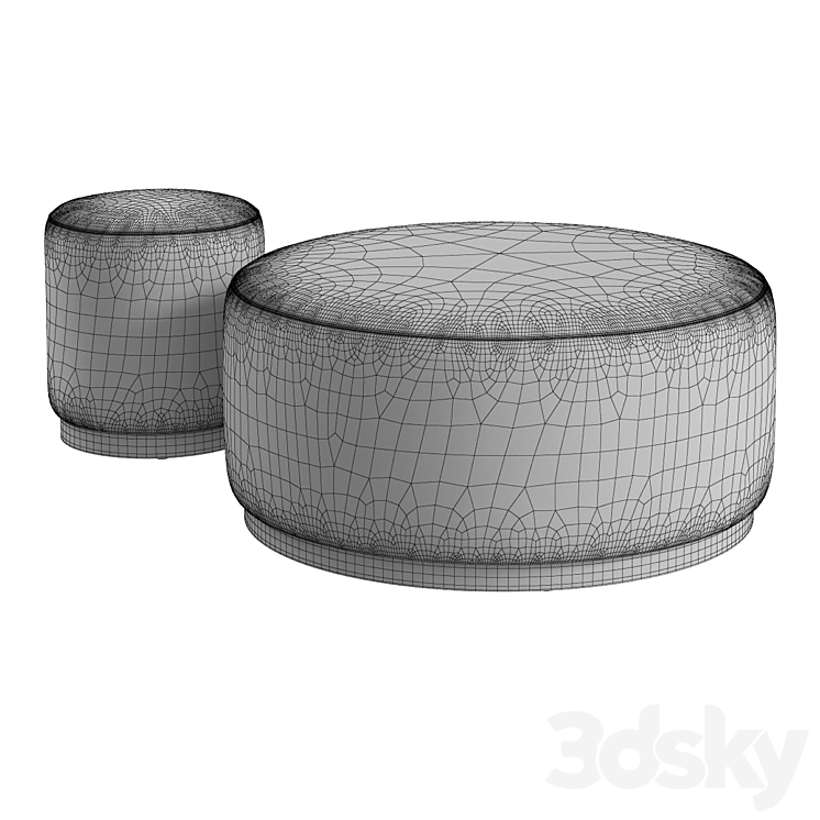 Crate Barrel Zoey Ottoman Other soft seating 3D model