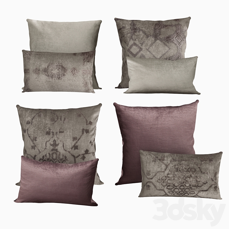Restoration Hardware Cushions by Velvet Oushak Collection in FogWine