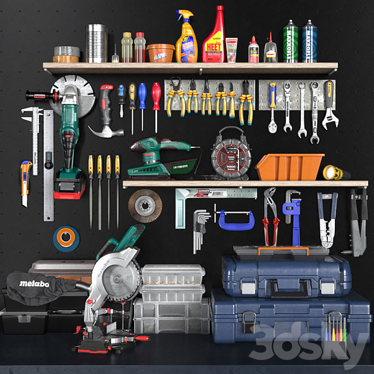 garage tools set 2 Miscellaneous 3D model