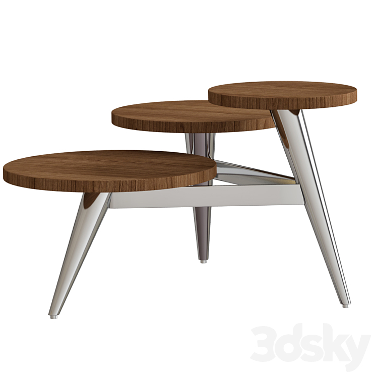 Wood and metal multi level coffee table top