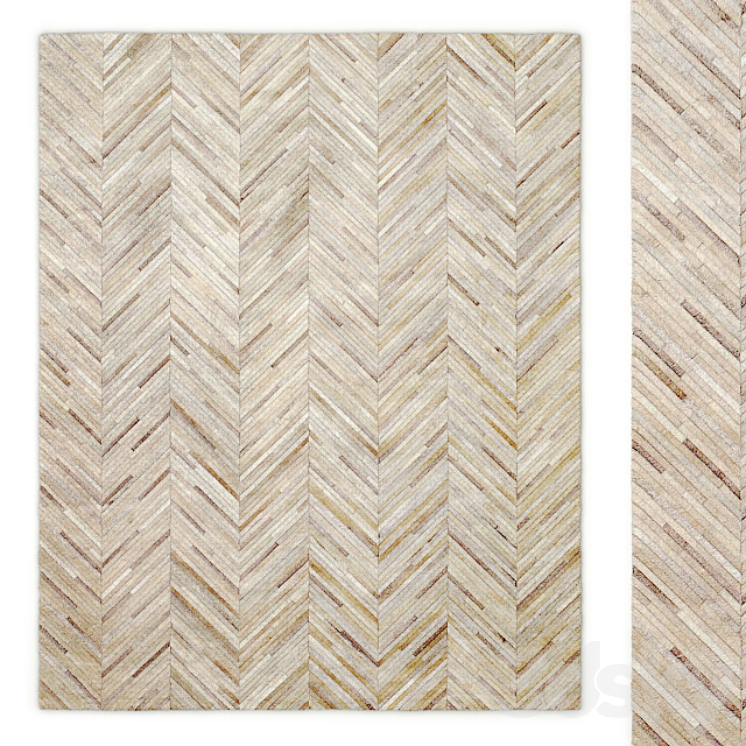 Chevron Cowhide Rug RH Carpets 3D model