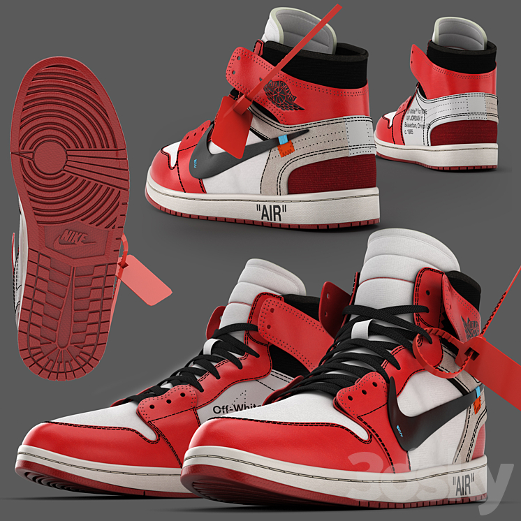 Jordan Off White NIKE Footwear 3D model