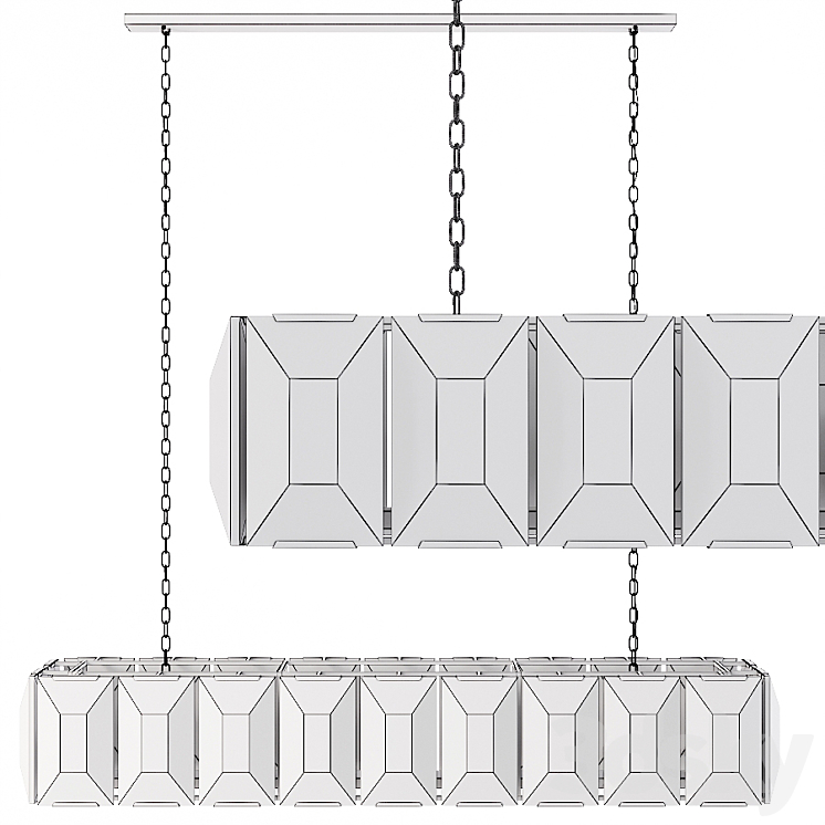 Restoration Hardware HARLOW CRYSTAL RECTANGULAR CHANDELIER 62