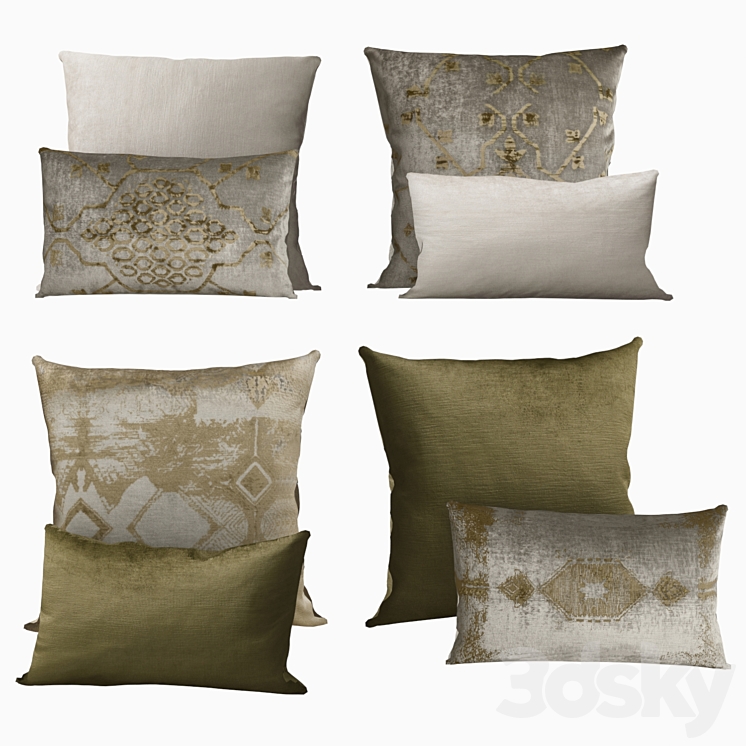 Pillows by Restoration Hardware Velvet Oushak Collection in FogMoss