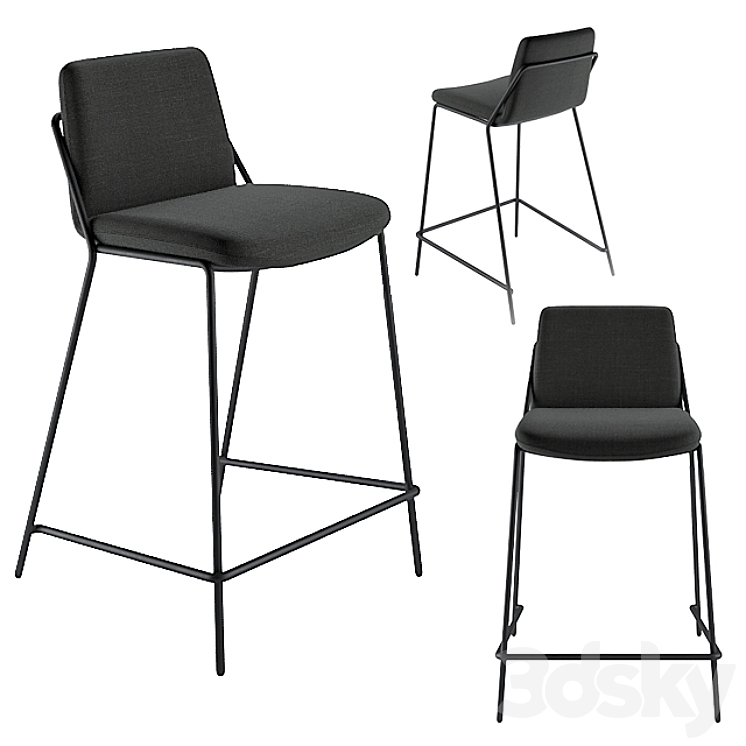 Industry West SLING COUNTER STOOL UPHOLSTERED Chair 3D model
