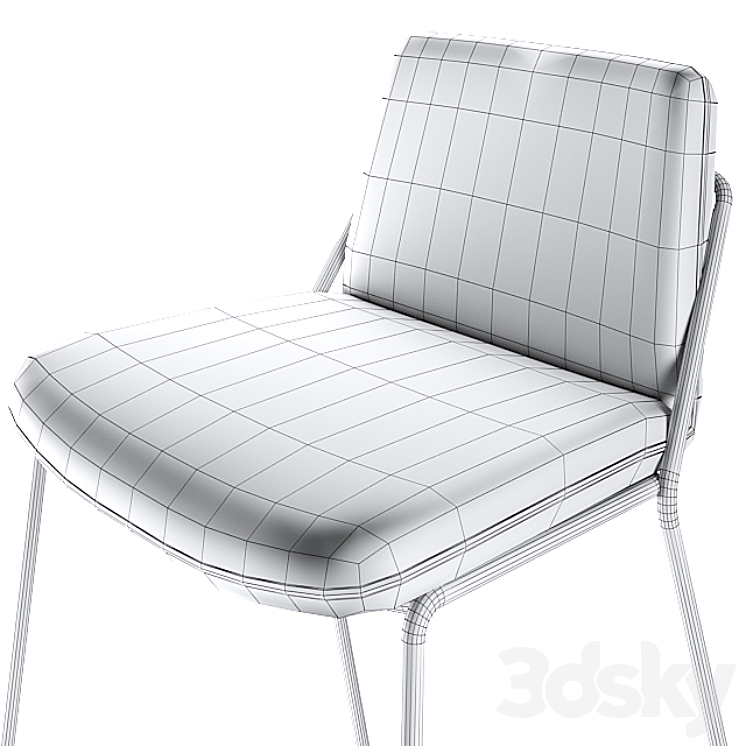 Industry West SLING COUNTER STOOL UPHOLSTERED Chair 3D model