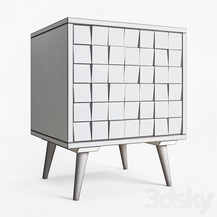 Wooden pedestal ZARA HOME Sideboard & Chest of drawer 3D model