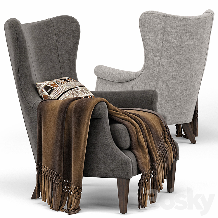 Champlain wingback top upholstered armchair