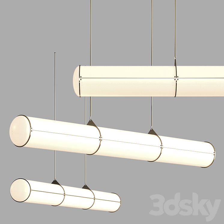 Roll hill endless straight suspended lamp pendant light 3d model