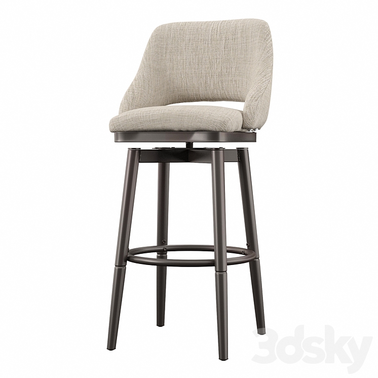 Nalston Adjustable Height Bar Stool Chair 3D model