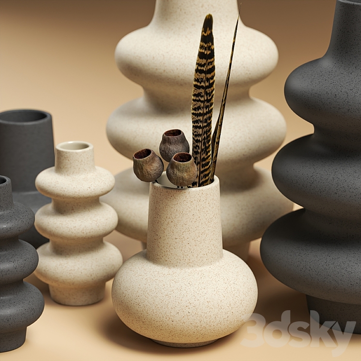 Set of vases H&M Vase 3D model