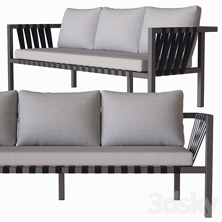 jibe 3 seat outdoor sofa Sofa 3D model