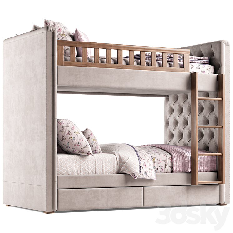 RH Chesterfield Bed Bed 3D model