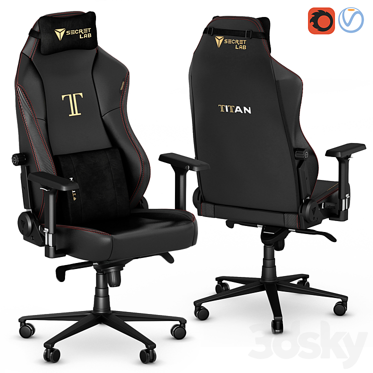 Secretlab TITAN 2020 gaming office chair Office furniture 3D model