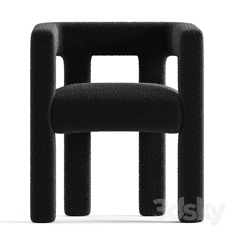 CB2 Stature Chair Black Chair 3D model