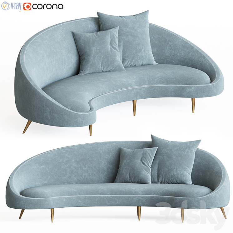 Jonathan adler ether shop curved sofa