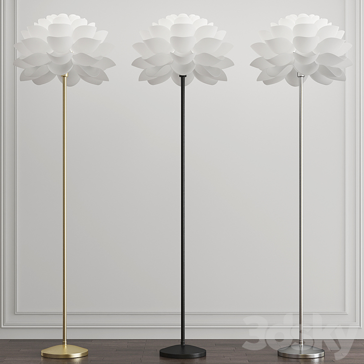 Possini euro design white flower top floor lamp