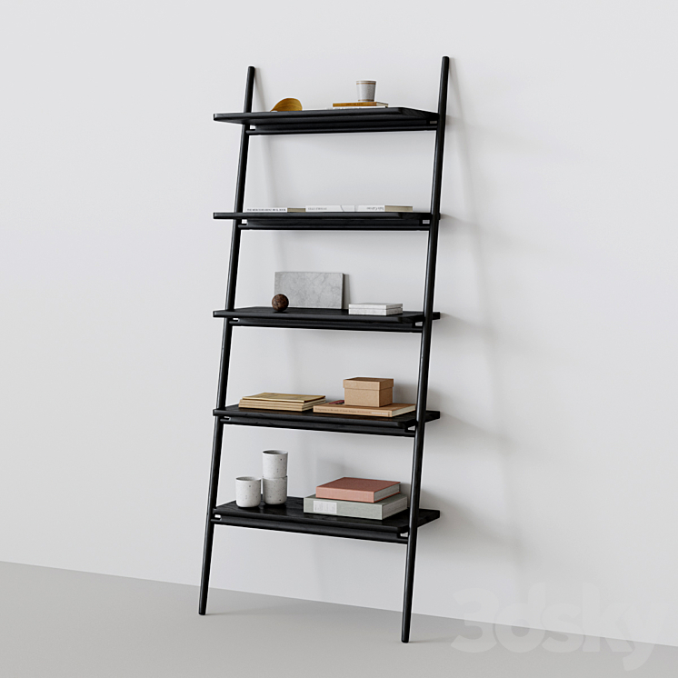 Folk ladder shelving by norm architects Rack 3D model