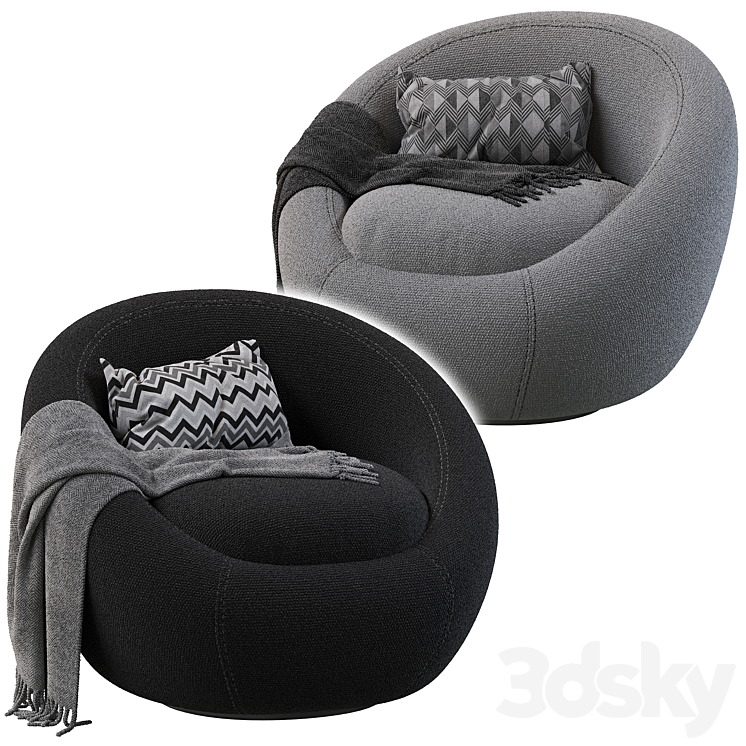 Cozy swivel chair Arm chair 3D model