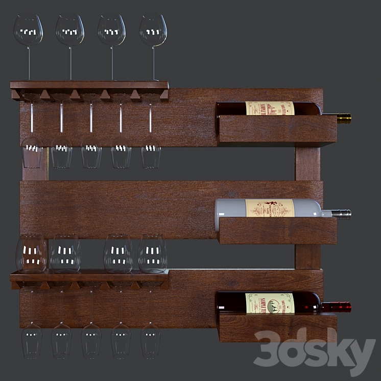 wine bar 02 - Tableware - 3D model