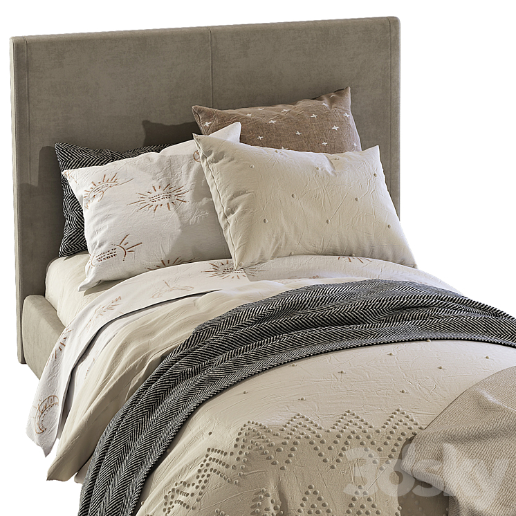 Bed Andes Deco Upholstered Bed Bed 3D model
