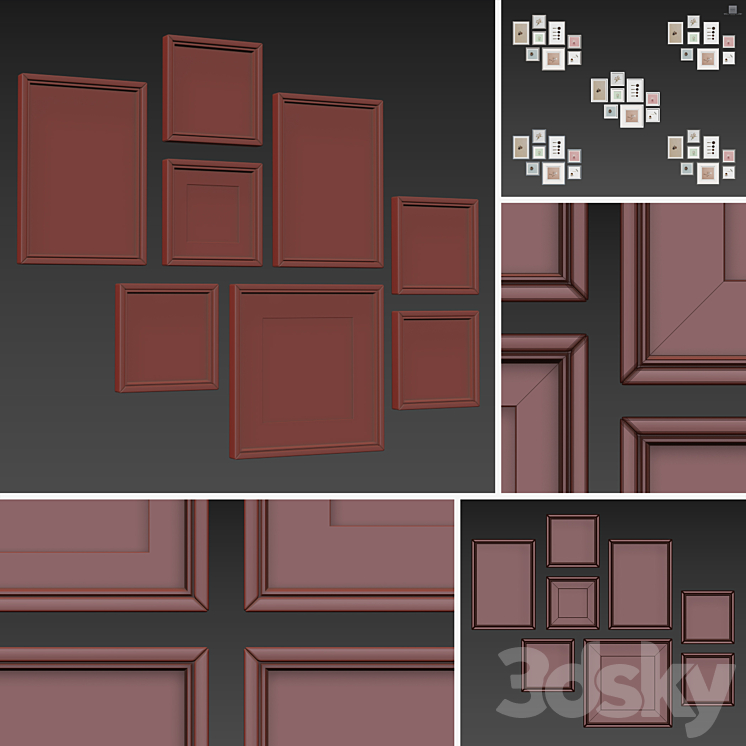 Picture Frames Set -158 - Frame - 3D Model